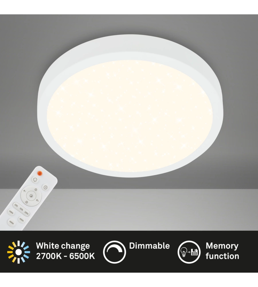 Plafoniera a led runa - led cct bianco- d. 38 cm